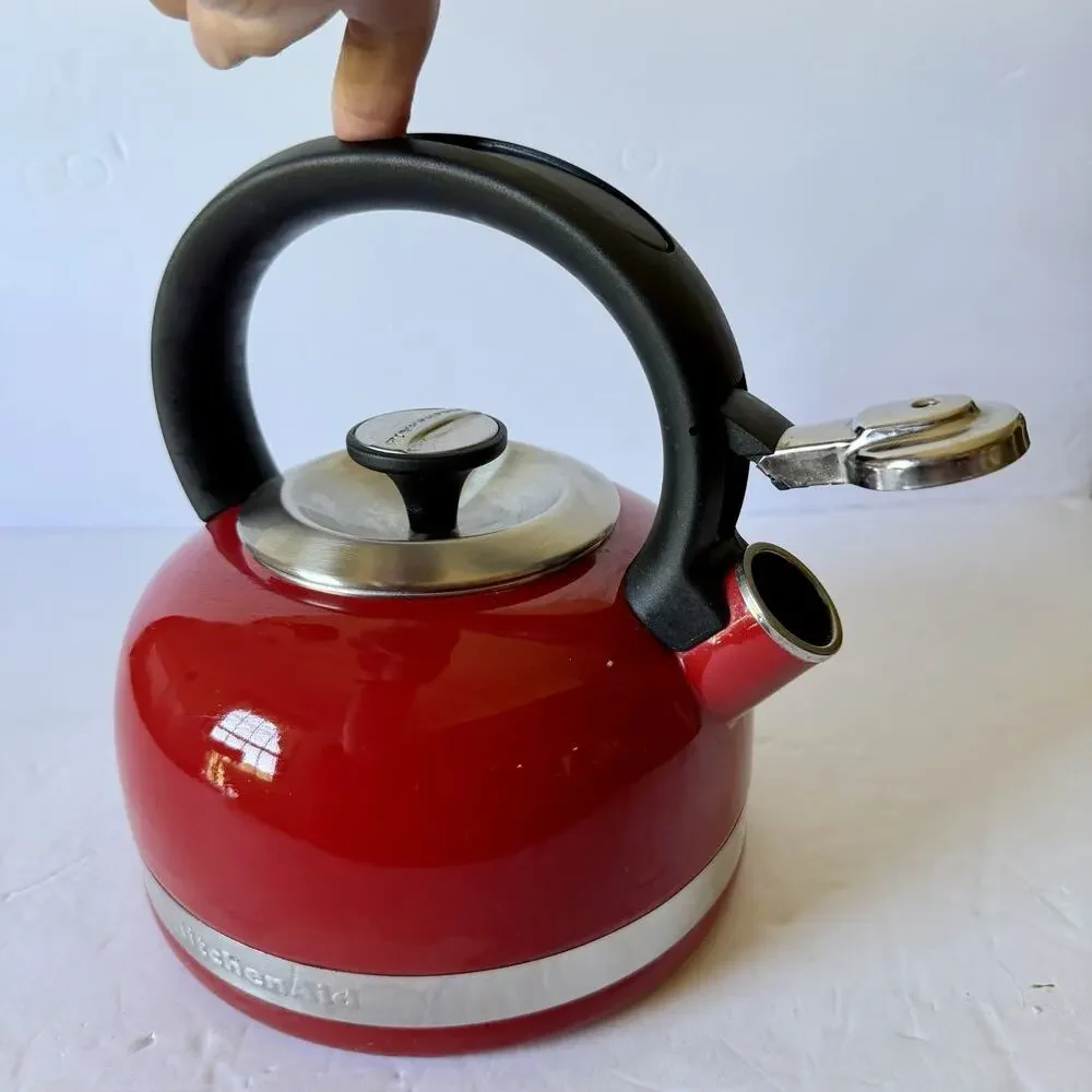 Kitchenaid Red Teapot‎ Enameled Stainless Steel Whistling Tea Kettle